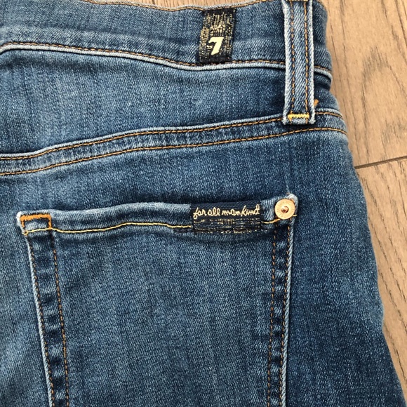 7 for All Mankind High Rise Bermuda Denim Shorts Size 27 - Picture 3 of 7